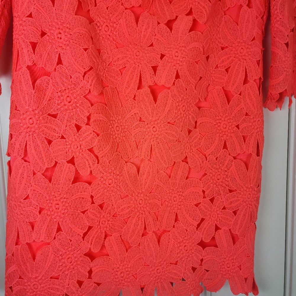 Ark&Co Women Coral Peach Lace  Mini Dress . Size S - Picture 7 of 15